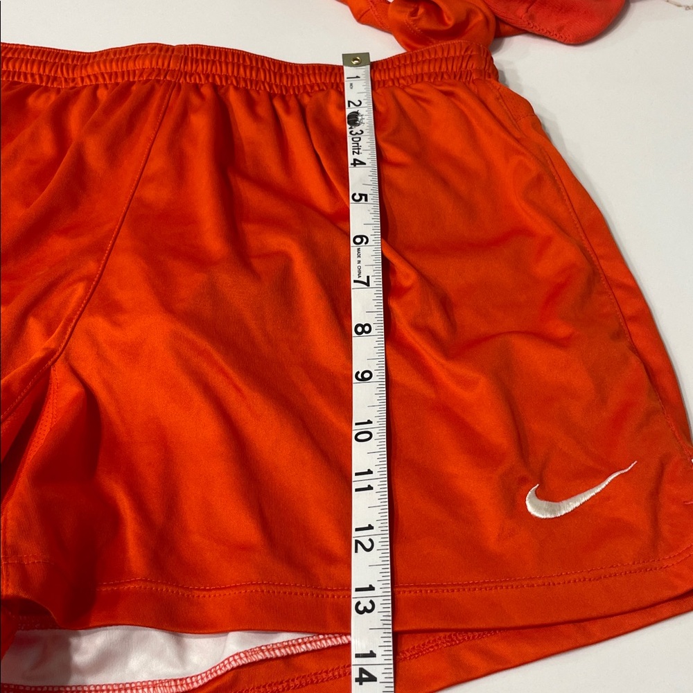 Nike Set of 2 Dri Fit Vibrant Orange Athletic Shorts (Soccer) & 1 pair Socks | M - Picture 7 of 7